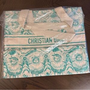Brand new authentic GWP Christian Dior Dioriviera teal cotton tote